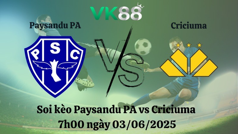 VK88 Nhận định soi kèo Paysandu PA vs Criciuma 7h00 ngày 03/06/2025  – Giải hạng nhì quốc gia Brazil