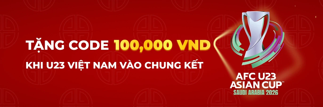 VK88 Tặng Gift Code 100,000 VND khi U23 Việt Nam vào Chung Kết (20/01/2026)!