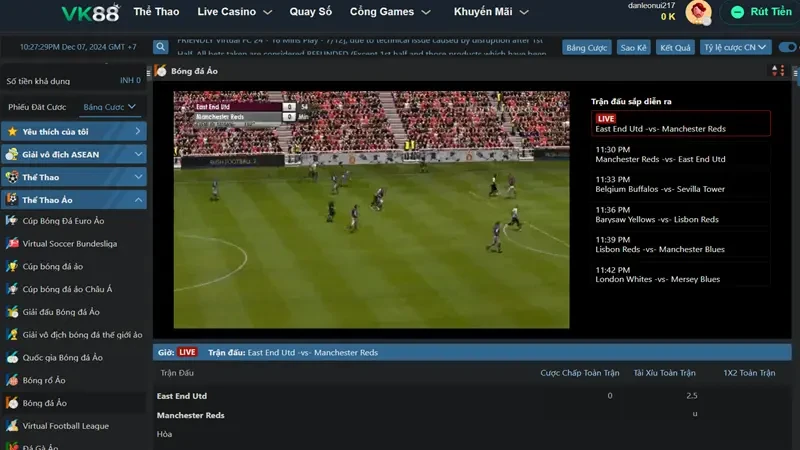 VK88 Cách Chơi Bóng Đá Ảo Vk88 Dễ Thắng, Dễ Ăn Kèo Thơm